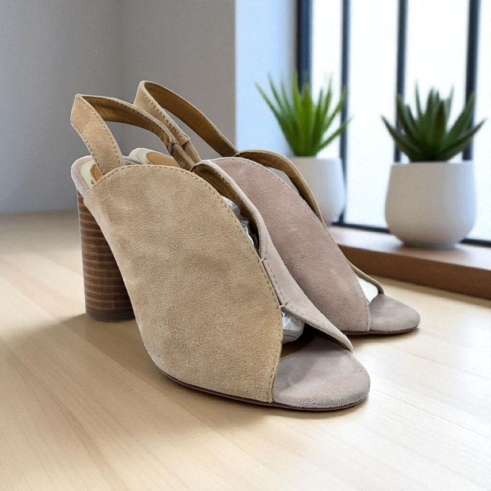 Jaggar Australia Got Your Back Nude Blush Suede Block Heel Sandal US 5.5 / EU 36
